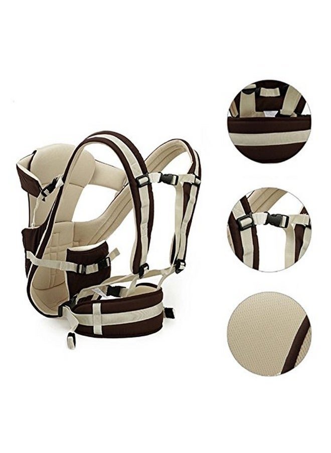 Adjustable Baby Carrier Cum Kangaroo Bag/Baby Carry Sling/Back/Front Carrier For Baby With Safety Belt And Buckle Straps For 0-18 Months Baby (Brown), Toddler