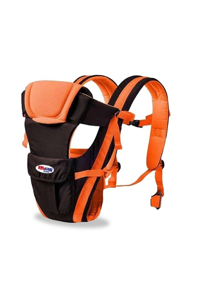 Adjustable Baby Carrier Cum Kangaroo Bag/Baby Carry Sling/Back/Front Carrier For Baby With Safety Belt And Buckle Straps For 0-18 Months Baby (Orange)