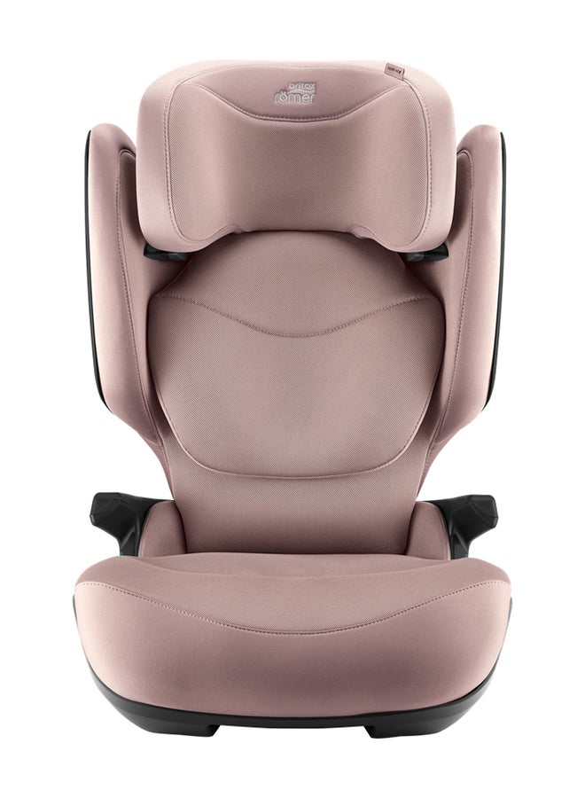 Kidfix Pro M Highback Booster Car Seat - 3.5 Years To 12 Years, Protective Headrest, Quick-Remove Cover, Three Seats In A Row, Made In Germany -  Dusty Rose