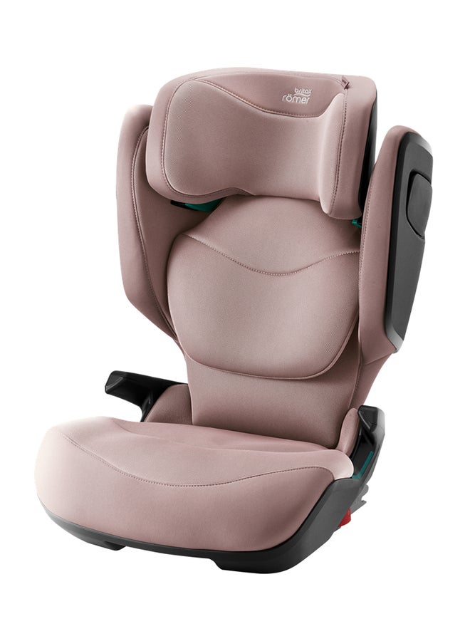 Kidfix Pro M Highback Booster Car Seat - 3.5 Years To 12 Years, Protective Headrest, Quick-Remove Cover, Three Seats In A Row, Made In Germany -  Dusty Rose