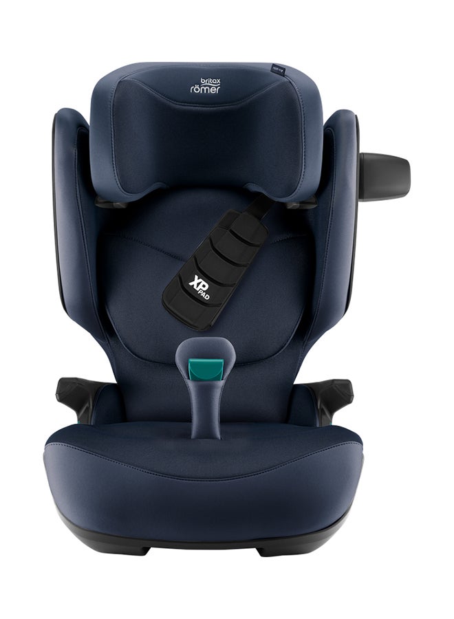 Kidfix Pro Highback Booster Car Seat - 3.5 Years To 12 Years, Sict, Xp-Pad, Secureguard, Comfort Headrest, Quick-Remove Washable Cover, Three Seats In A Row, Made In Germany - Night Blue