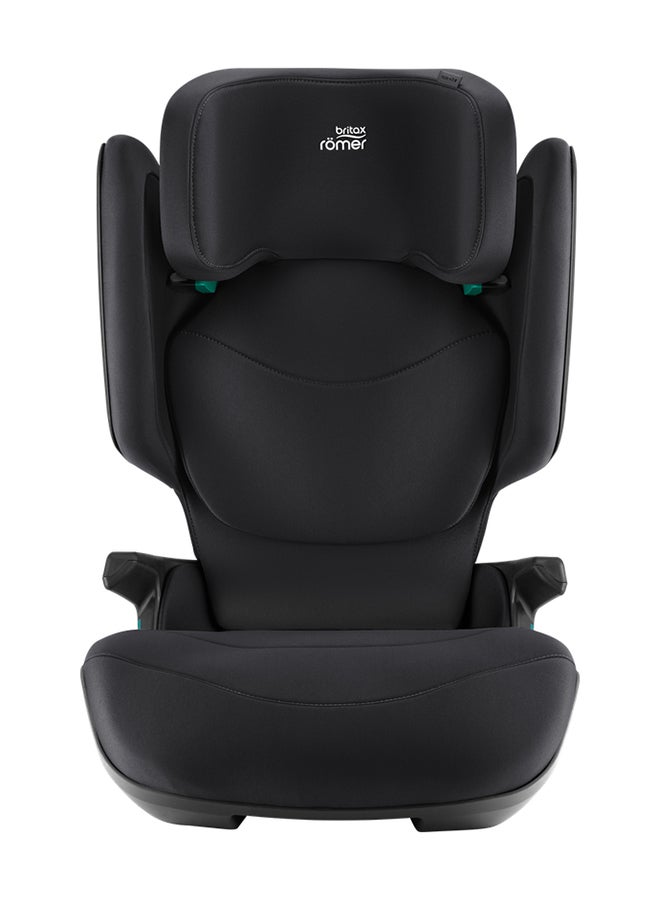 Kidfix Pro M Highback Booster Car Seat - 3.5 Years To 12 Years, Protective Headrest, Quick-Remove Cover, Three Seats In A Row, Made In Germany - Space Black