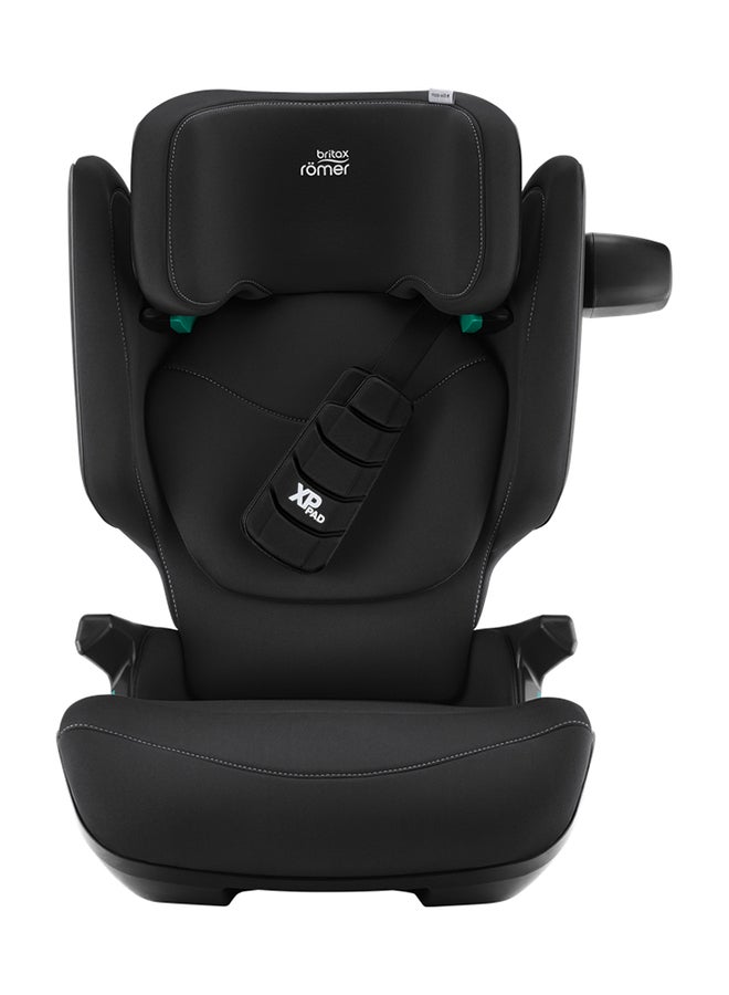 Kidfix Pro Highback Booster Car Seat - 3.5 Years To 12 Years, Sict, Xp-Pad, Secureguard, Comfort Headrest, Quick-Remove Washable Cover, Three Seats In A Row, Made In Germany - Space Black