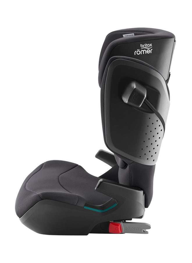 Kidfix Pro Highback Booster Car Seat - 3.5 Years To 12 Years, Sict, Xp-Pad, Secureguard, Comfort Headrest, Quick-Remove Washable Cover, Three Seats In A Row, Made In Germany - Midnight Grey