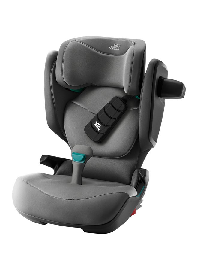 Kidfix Pro Highback Booster Car Seat - 3.5 Years To 12 Years, Sict, Xp-Pad, Secureguard, Comfort Headrest, Quick-Remove Washable Cover, Three Seats In A Row, Made In Germany - Mineral Grey