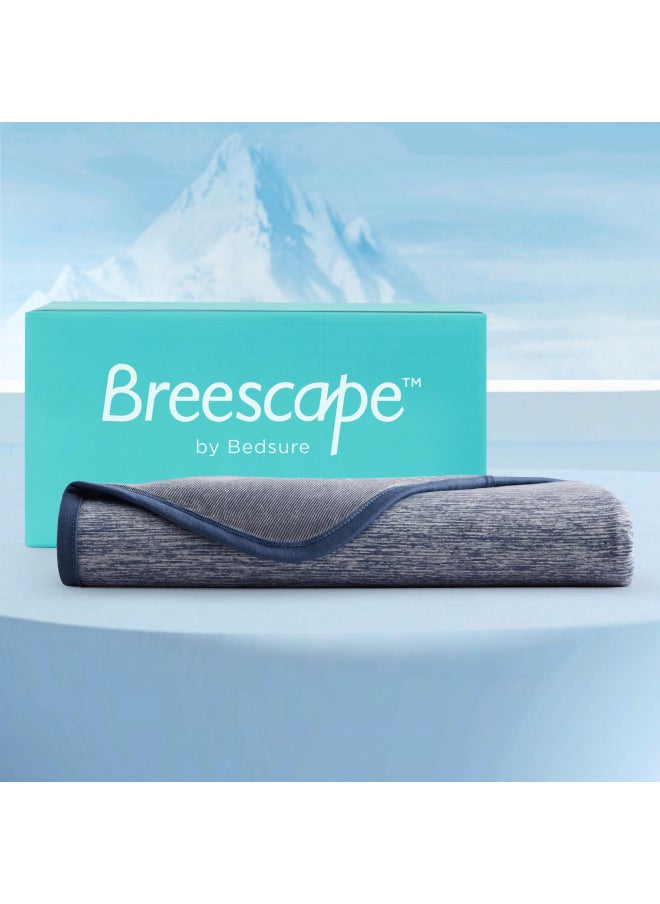 Bedsure Cooling Blanket Twin XL Size for Hot Sleepers - Summer Blanket Twin, Lightweight Cool Blanket, Breathable Blanket with Rayon Made from Bamboo, Cold Blankets for Night Sweats, 60×90, Indigo