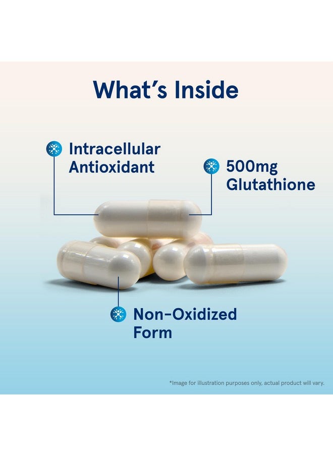 Jarrow Formulas Glutathione Reduced 500 mg - 120 Veggie Capsules - Intracellular Antioxidant - Quality Glutathione Supplements - Supports Recycling of Vitamins C & E - Non-GMO - Gluten Free - Vegan