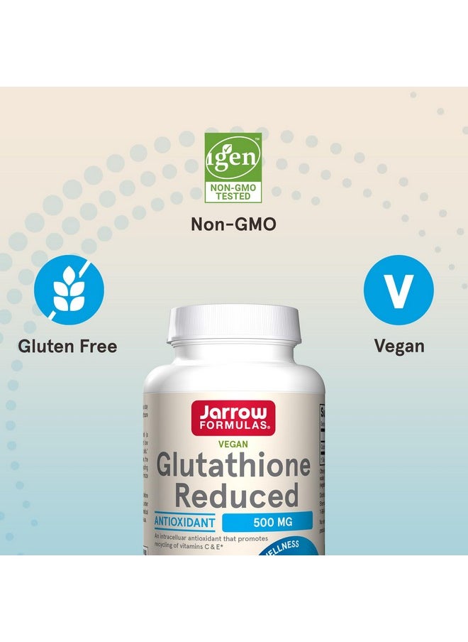 Jarrow Formulas Glutathione Reduced 500 mg - 120 Veggie Capsules - Intracellular Antioxidant - Quality Glutathione Supplements - Supports Recycling of Vitamins C & E - Non-GMO - Gluten Free - Vegan