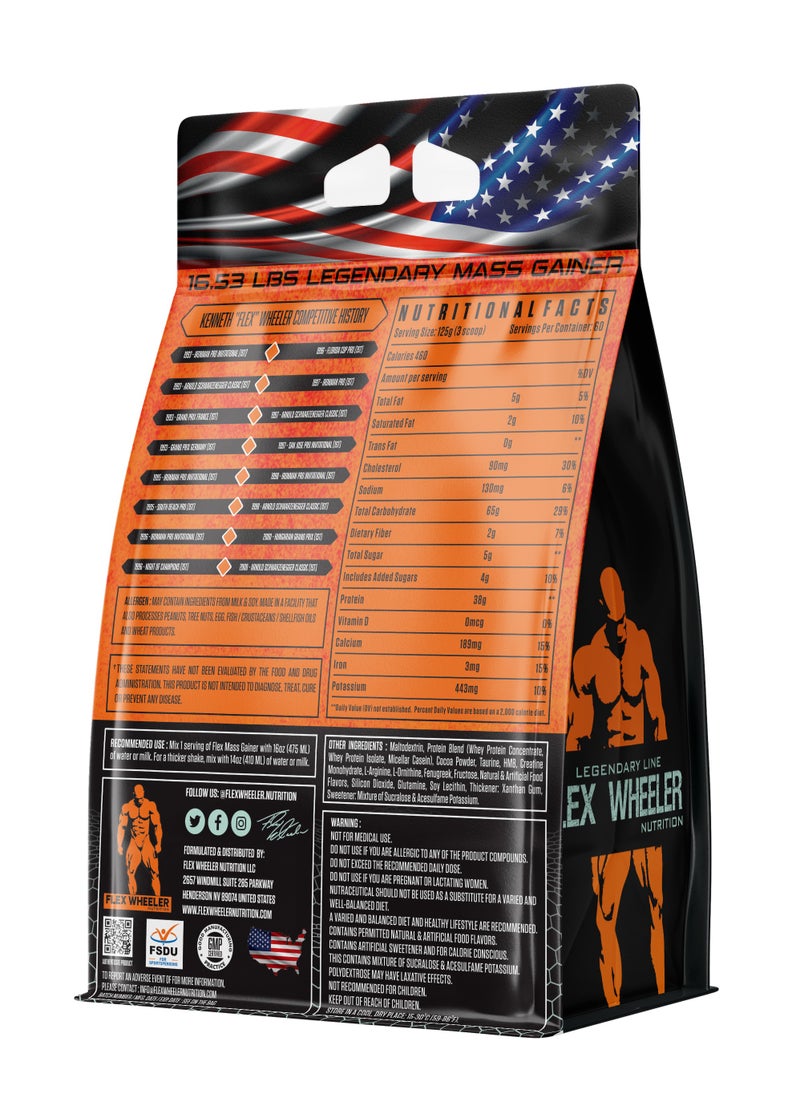 Legendary Mass Gainer Protein 16 lbs - Maximum Muscle Growth Formula (Milk Chocolate)