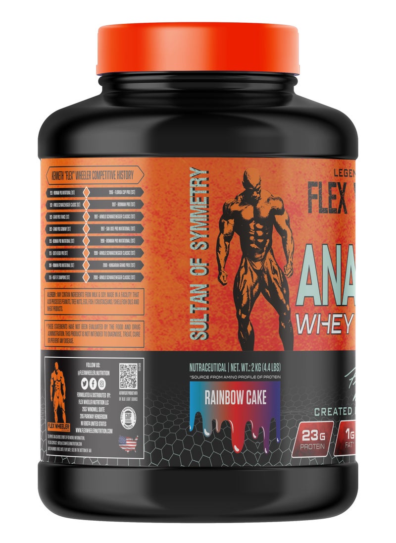 Legendary Anabolic Whey Protein 4.4 lbs - High-Quality Muscle Growth & Recovery Support (Rainbow Cake)