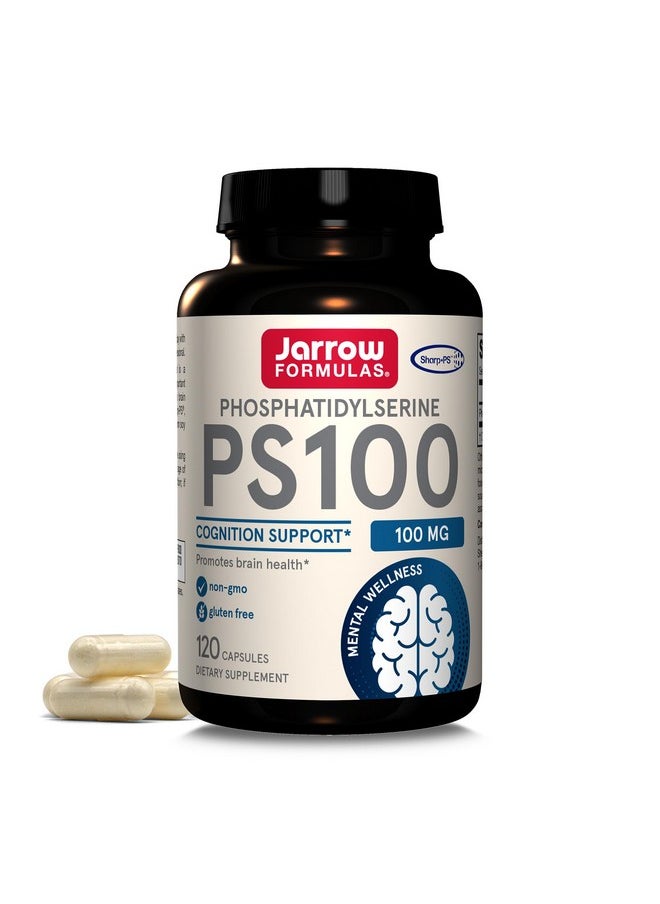 Jarrow Formulas PS100 Phosphatidylserine, 100 mg, Dietary Supplement for Brain Health and Cognition Support, 120 Capsules, Up To a 120 Day Supply