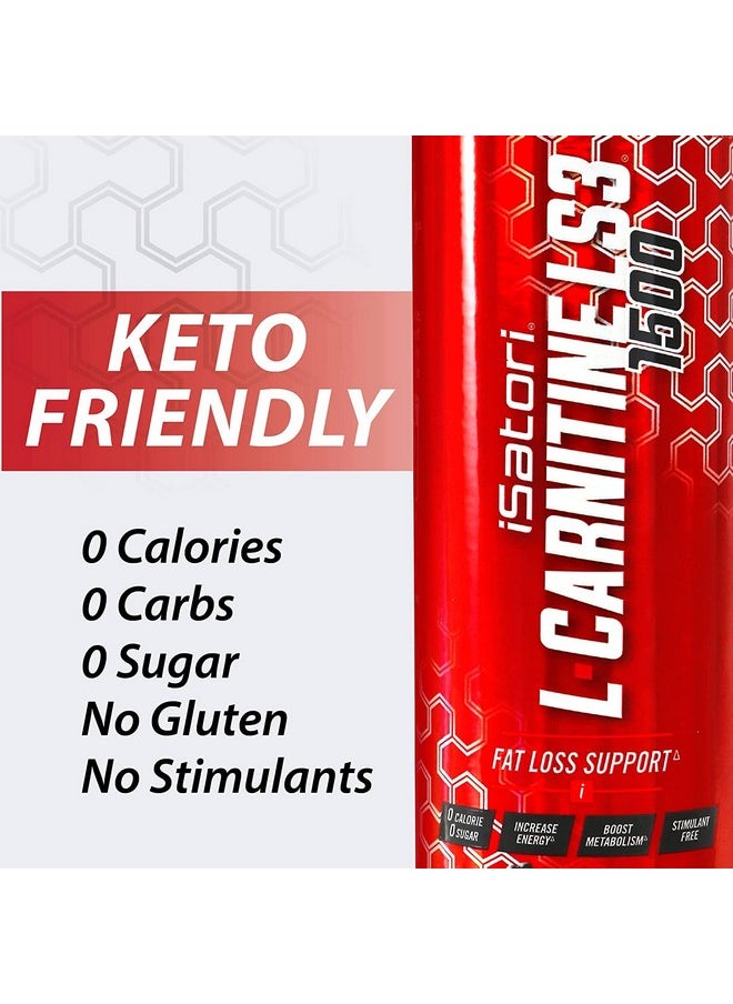 iSatori L-Carnitine LS3 3000, Liquid L-Carnitine with Acetyl L-Carnitine, L-Carnitine L-Tartrate, Stimulant Free Pre Workout, No Calories, Sugar, Gluten, Keto-Friendly, Bombsicle Flavor (32 Servings)