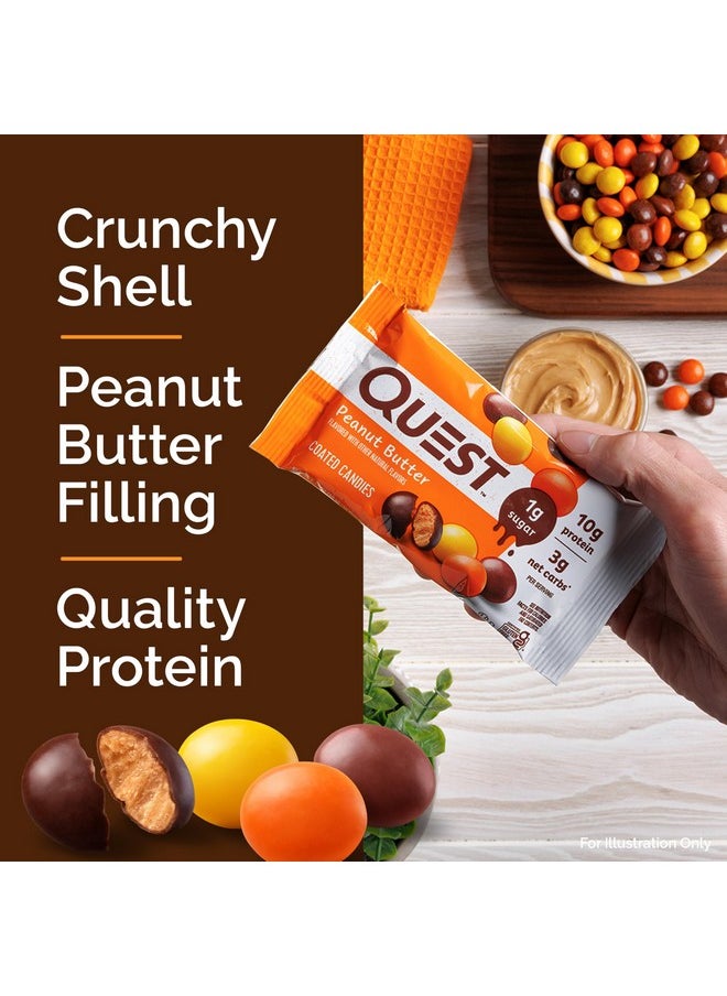 Quest Nutrition Coated Candies, Peanut Butter, 1g Sugar, 10g Protein, 4g Net Carbs, Gluten Free, Keto Friendly, 12 Count