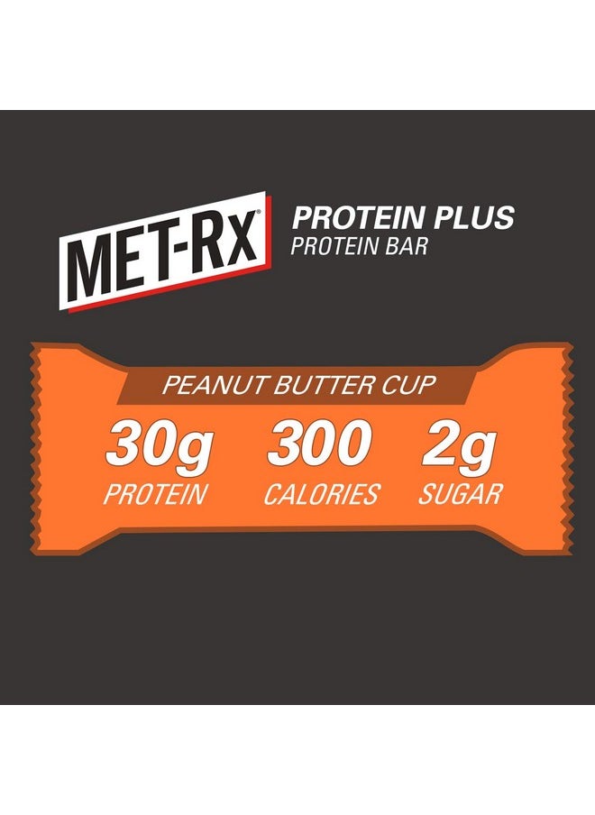 MET-Rx Protein Plus Bar, Great as Healthy Meal Replacement, Snack, and Help Support Energy, Gluten Free, Peanut Butter Cup, With Vitamin A, Vitamin C, and Zinc to Support Immune Health, 85 g,9 Count