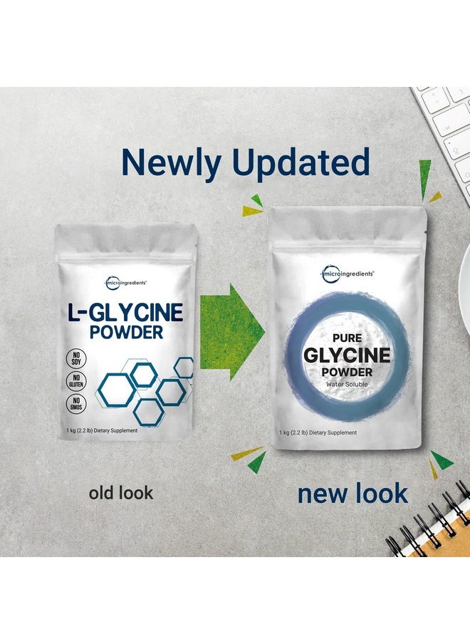 Micro Ingredients Glycine Powder, 1KG (2.2 Pounds), Glycine 1000mg Per Serving, Supports Restful Sleep and Neurotransmitter, Water Soluble and Products of USA