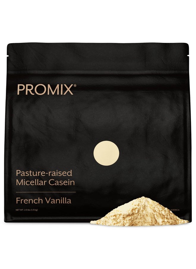 Promix Casein Protein Powder, Vanilla- 2.5lb Bulk - Grass-Fed & 100% All Natural - Slow & Sustained Recovery Post Workout Fitness - Shakes, Smoothies, Baking & Cooking Recipes - Gluten-Free