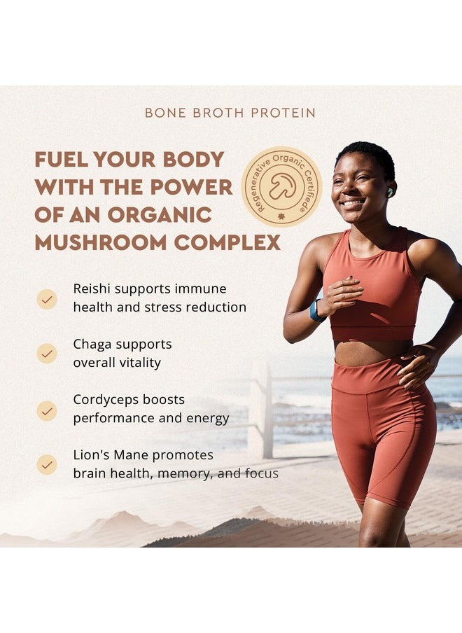 Ancestral Supplements Grass Fed Protein Powder, Vanilla, Beef Bone Broth Based with Beef Organs & Organic Mushrooms, Gut Health Support, High Protein Supplement, 20g Protein Per Serving, 30 Day Supply