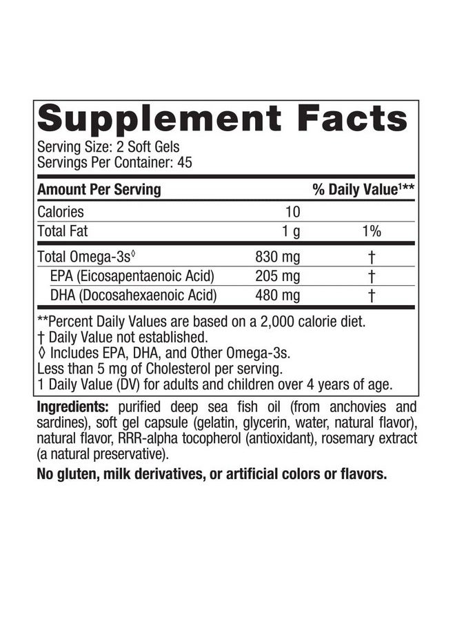 Nordic Naturals DHA, Strawberry - 90 Soft Gels - 830 mg Omega-3 - High-Intensity DHA Formula for Brain & Nervous System Support - Non-GMO - 45 Servings