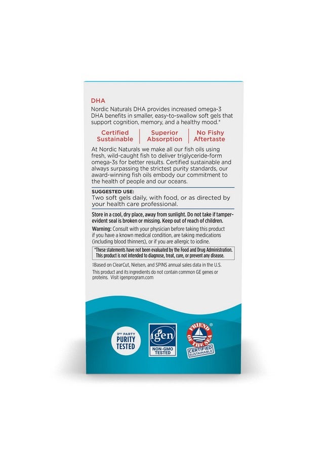 Nordic Naturals DHA, Strawberry - 90 Soft Gels - 830 mg Omega-3 - High-Intensity DHA Formula for Brain & Nervous System Support - Non-GMO - 45 Servings