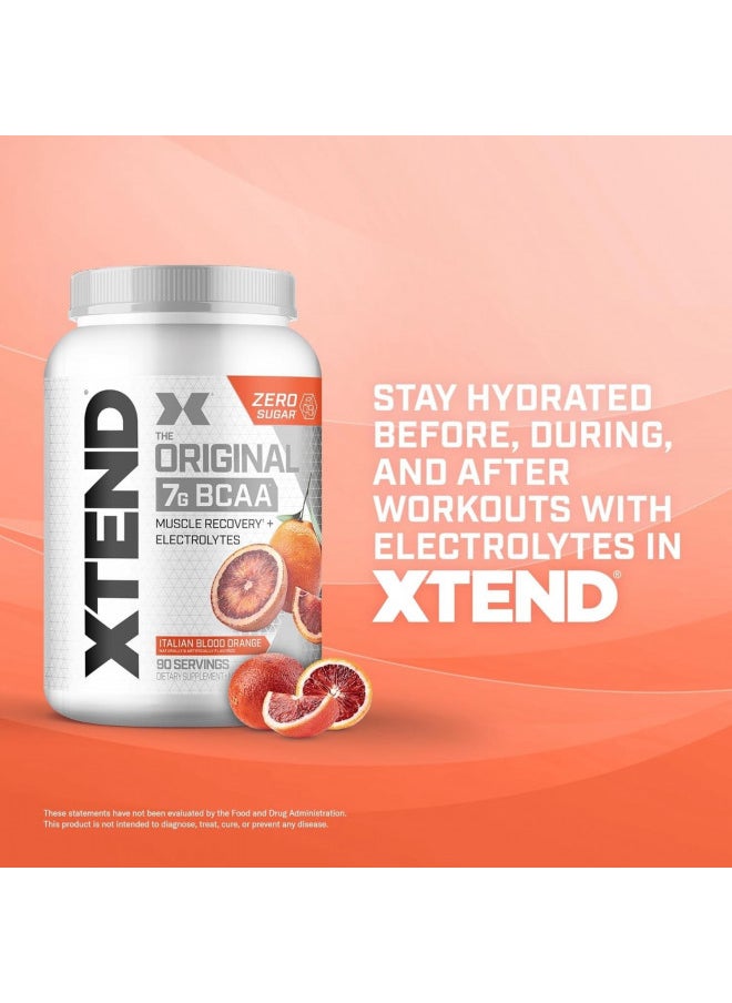 XTEND Original BCAA Powder Italian Blood Orange - Sugar Free Post Workout Muscle Recovery Drink with Amino Acids - 7g BCAAs for Men & Women - 90 Servings