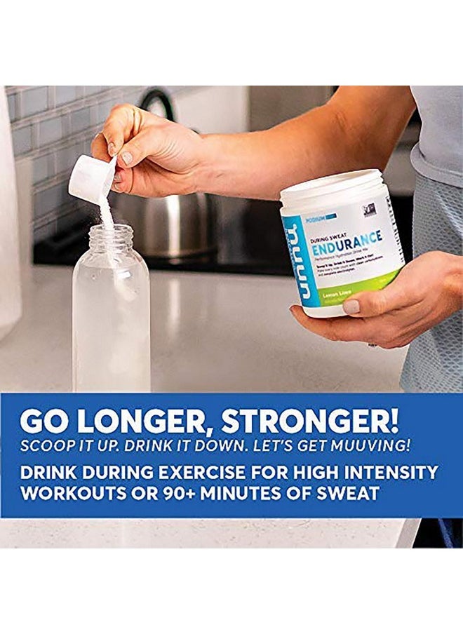 Nuun Hydration Endurance Powder, Lemon Lime, Workout Support,5 Essential Electrolytes for Hydration + Carbohydrates, Vegan, Non-GMO, (16 Servings - Canister)