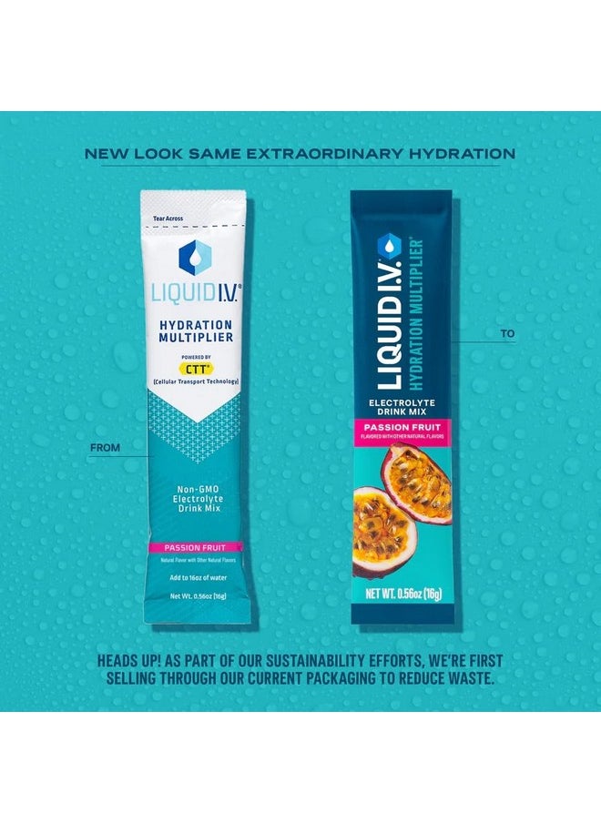 Liquid I.V.® Hydration Multiplier - Passion Fruit | Electrolyte Powder Drink Mix | 3 Pack (48 Servings)