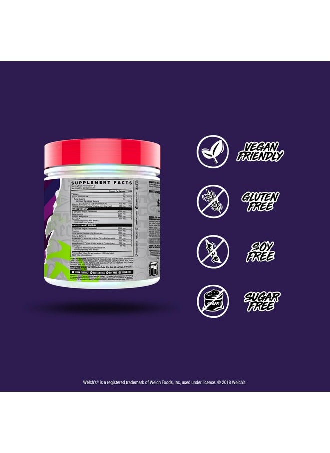 GHOST Legend V4 Pre-Workout Powder, Welch's Grape - 30 Servings - Pre-Workout for Men & Women with Choline, L-Citrulline, & Beta Alanine for Energy & Focus