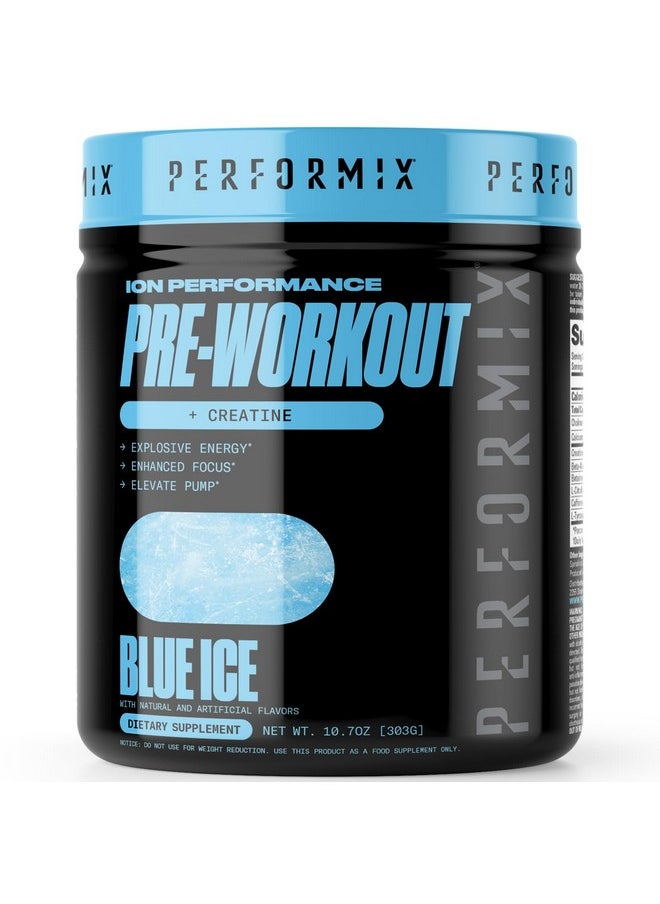 PERFORMIX - ION Pre Workout - Increase Pump, Energy & Endurance - 200 mg of Caffeine - Creatine Monohydrate - Nitric Oxide - Beta Alanine - Amino Acids - No Crash or Jitters - Blue Ice - 30 Servings