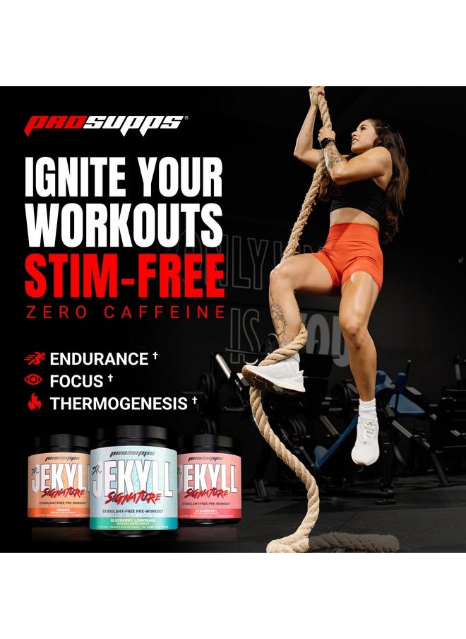 PROSUPPS Dr. Jekyll Signature Pre-Workout Powder, Stimulant & Caffeine Free, Intense Focus, Energy & Pumps, (30 Servings, Blueberry Lemonade)