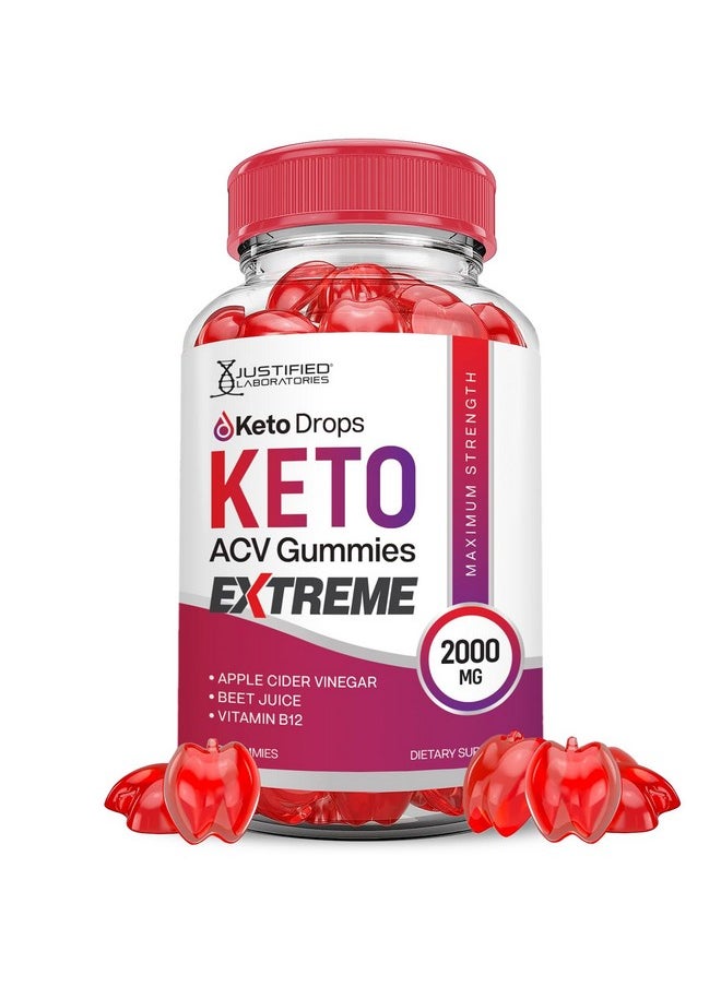 Keto Drops Keto ACV Gummies Extreme 2000MG Keto Drops Keto Gummies Advanced Formula Apple Cider Vinegar with Pomegranate Beet Juice Powder B12 Vegan Non GMO 60 Gummys