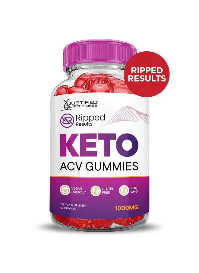 (2 Pack) Ripped Results Keto ACV Gummies Advanced Formula 1000MG Ripped Results Keto Gummies Apple Cider Vinegar Formulated with Pomegranate Beet Juice Powder B12 Vegan Non GMO 120 Gummys