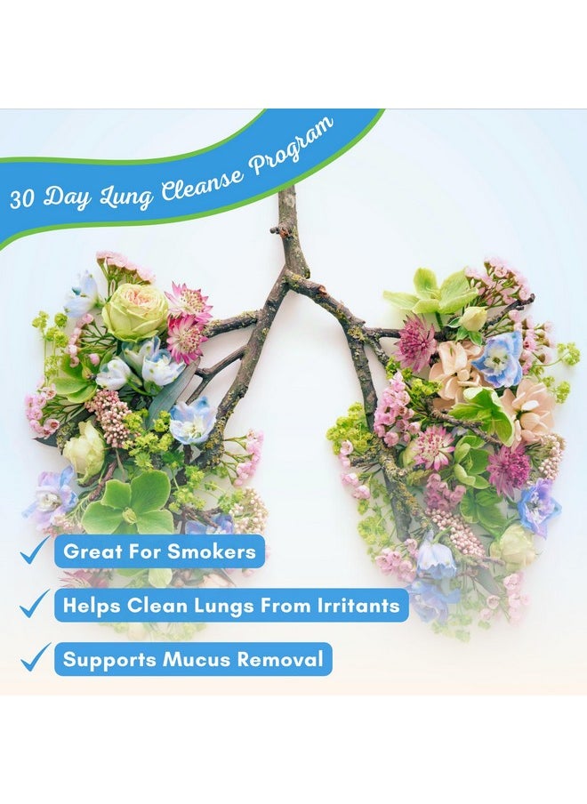 Lung Detox and Cleanse - Great for Smokers - Extra Strength - 100% Herbal Lung Health Supplements - Mucus Removal Support - Promotes Respiratory Health - Natural Way to Keep Your Lungs Clear