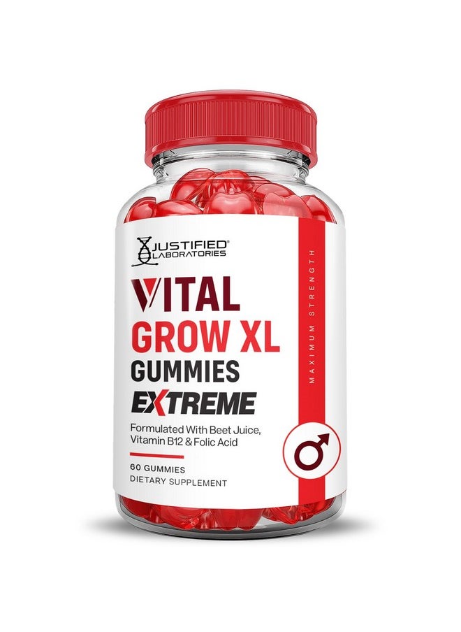 (2 Pack) Vital Grow XL Extreme 2000MG Performance Gummies Advanced Formula Formulated with ACV Pomegranate Beet Juice Powder B12 Vegan Non GMO 120 Gummys