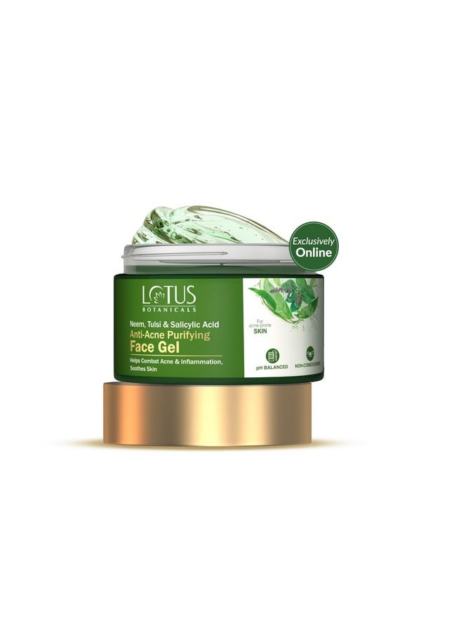Neem, Tulsi & Salicylic Acid Anti-Acne Purifying Face Gel | Helps Prevent Acne & Pimples | Helps Reduce Skin Redness & Inflammation | No Parabens | Suitable For Acne Prone Skin | 50G