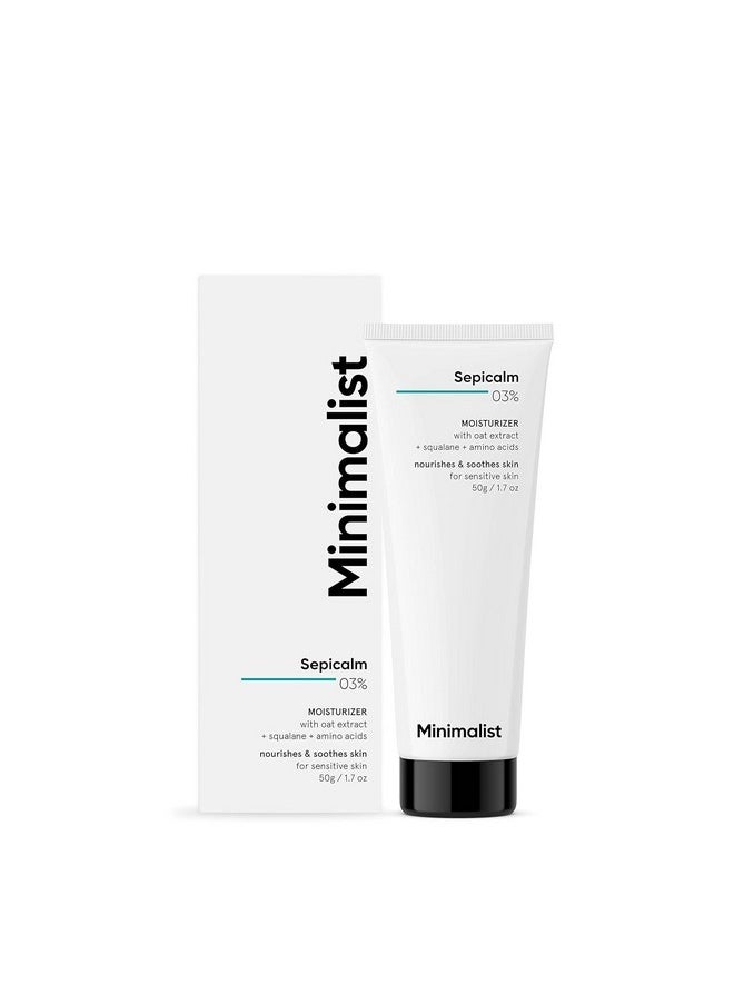 3% Sepicalm With Oats Face Moisturizer Cream For Sensitive Skin | Lightweight | Calming | Reduces Redness | Soothes Skin | 50G