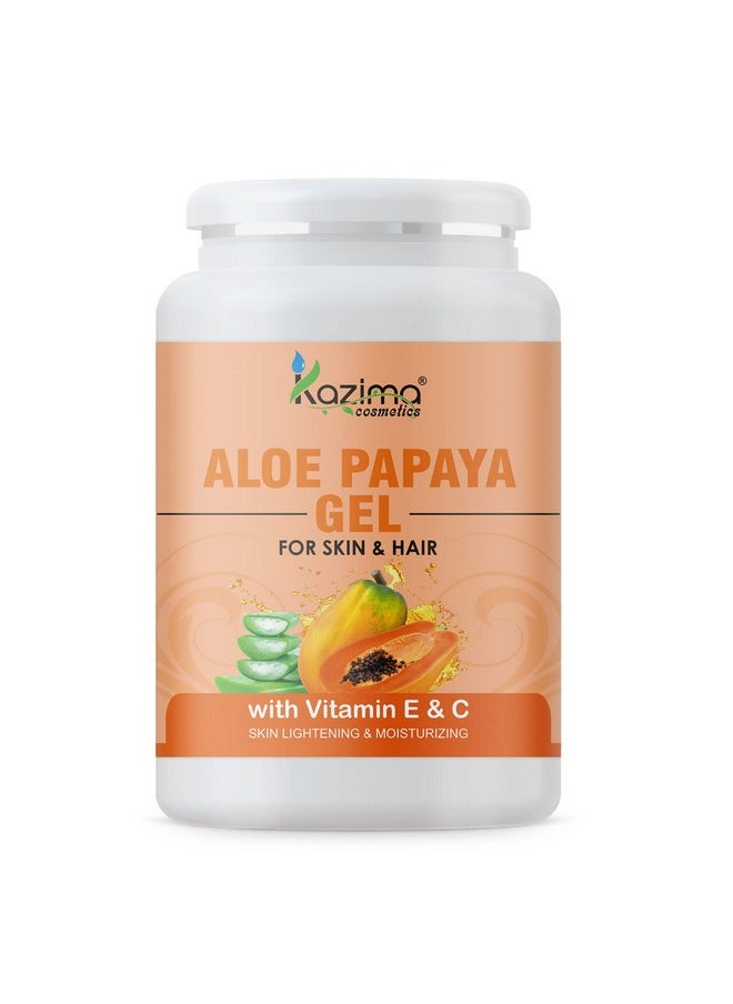 Aloe Papaya Gel With Pure Aloe Vera, Papaya & Vitamin C, E For Face, Skin & Hair - Moisturizing, Skin Brightening, Acne Scars, Wrinkles, Sunburn & Dark Circles (1Kg)