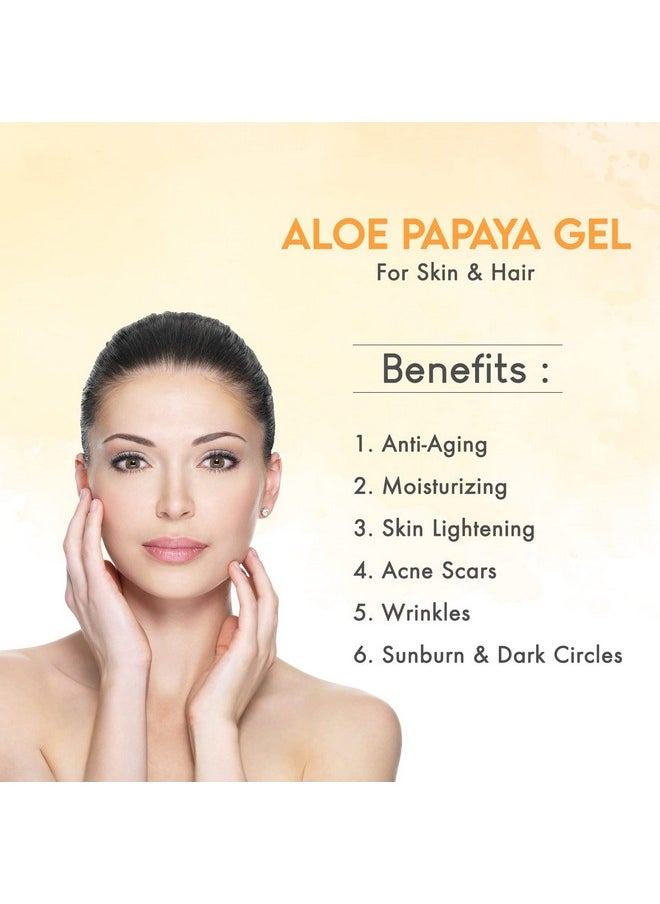 Aloe Papaya Gel With Pure Aloe Vera, Papaya & Vitamin C, E For Face, Skin & Hair - Moisturizing, Skin Brightening, Acne Scars, Wrinkles, Sunburn & Dark Circles (1Kg)