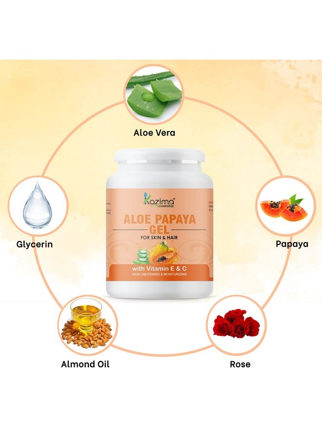 Aloe Papaya Gel With Pure Aloe Vera, Papaya & Vitamin C, E For Face, Skin & Hair - Moisturizing, Skin Brightening, Acne Scars, Wrinkles, Sunburn & Dark Circles (1Kg)