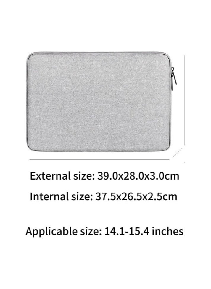 Laptop Sleeve, Waterproof Oxford Cloth Laptop Bag, Lightweight Shockproof MacBook Sleeve, Plush-Lined Laptop Bags, Cases & Sleeves for Laptops, Notebooks (Universal for 14.1-15.4 Inch, Grey)