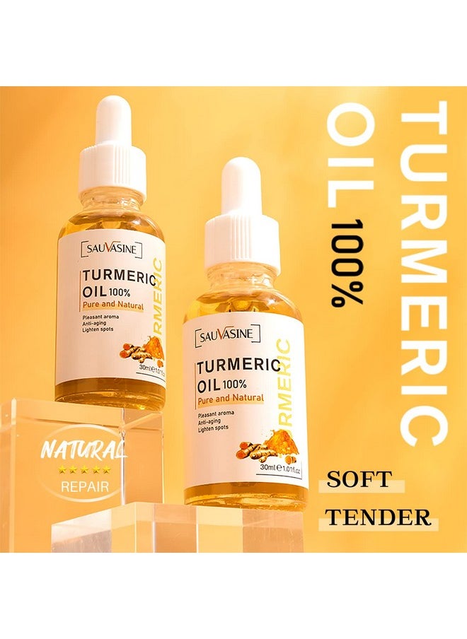 Turmeric Oil For Face,Turmeric Root Extract With Ascorbic Acid Moisturizing, Rejuvenating,Soothing, Repair Skin,Dark Spot Remover For Face (2Pcs)