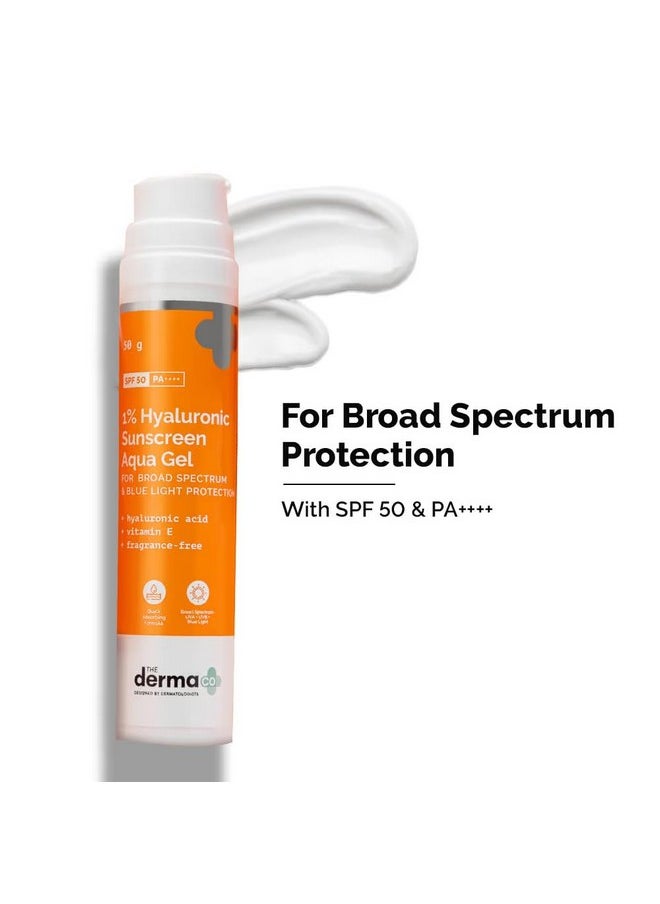 Glow & Protect Combo - 10% Vitamin C Face Serum (30 Ml) + 1% Hyaluronic Sunscreen Aqua Gel (50 G)