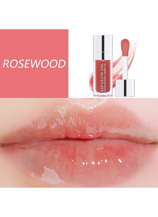 Plumping Lip Oil, Hydrating Gloss Tinted Lip Balm Transparent Lip Care, Big Brush Head Glitter Shine, Long Lasting Nourishing Non-Sticky Fresh Texture