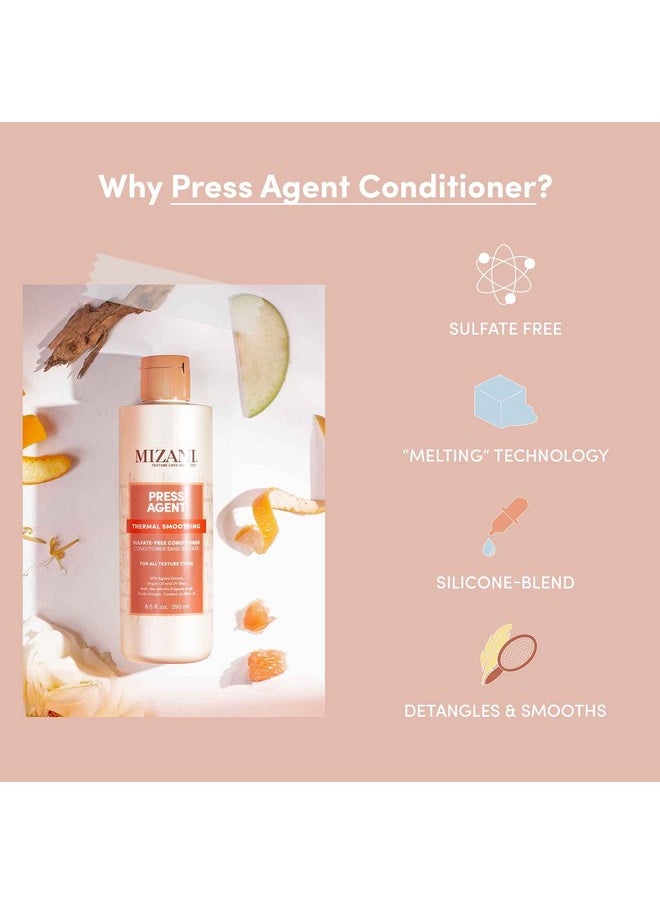 Press Agent Thermal Smoothing Sulfate-Free Conditioner, Pink Grapefruit, Juicy Mandarin With A Floral Medley Of Jasmine, Rose & Freesia, Ending On Notes Of Musk & Wood., 8.5 Fl. Oz