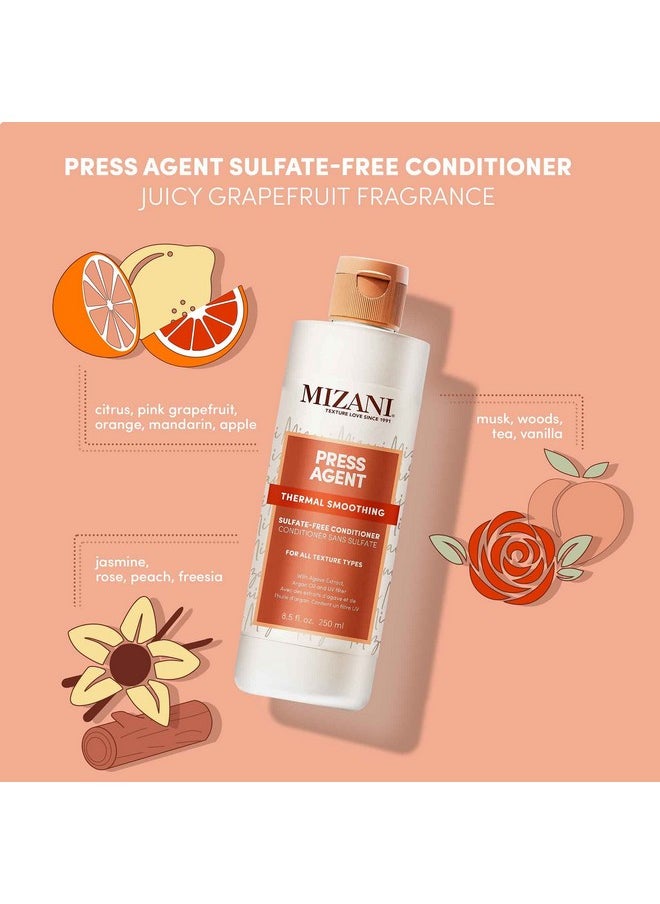 Press Agent Thermal Smoothing Sulfate-Free Conditioner, Pink Grapefruit, Juicy Mandarin With A Floral Medley Of Jasmine, Rose & Freesia, Ending On Notes Of Musk & Wood., 8.5 Fl. Oz