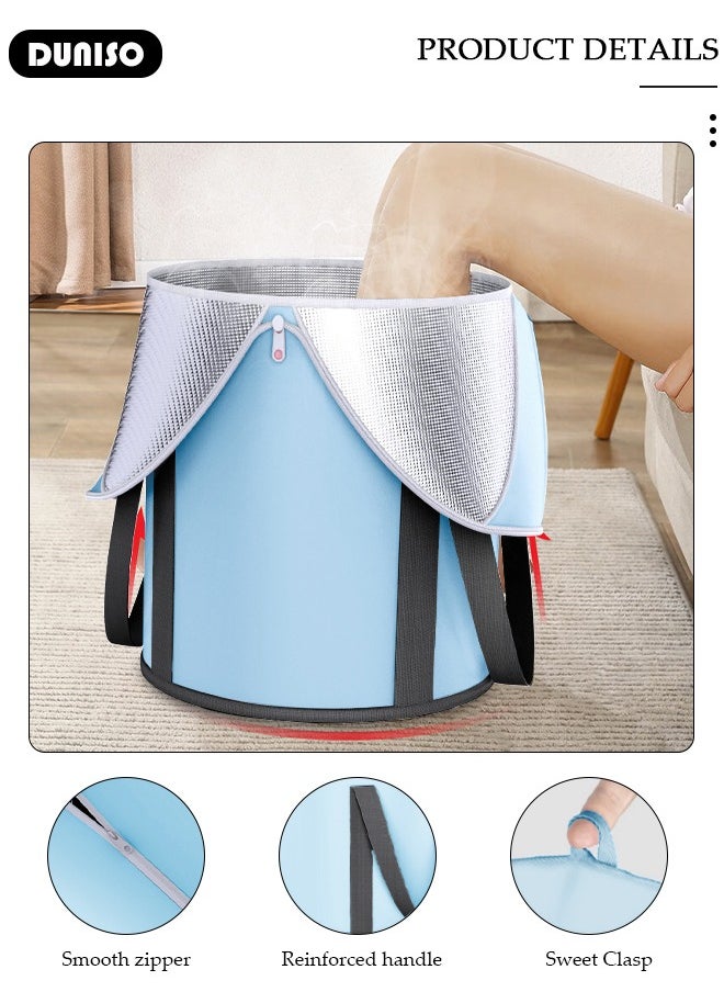 Collapsible Foot Bath Basin with Storage Bag, Portable Foot Soak Tub with Handles, Folding Foot Tub for Soaking Feet, Pedicure Foot Spa Bucket for Relieving Fatigue And Body Stress, Multifunctional Bucket with Zip for Travel, Camping Washing