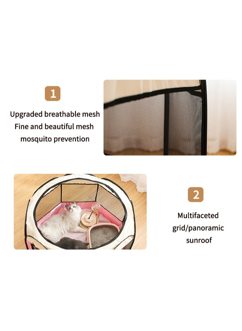 Foldable Puppy Playpen Dog Playpen Pet Cage Portable Puppy Playpen for Outdoor Folding Small Dog Tent Waterproof Bottom Cage with Removable Zipper Top Pet House Portable Pet Tent