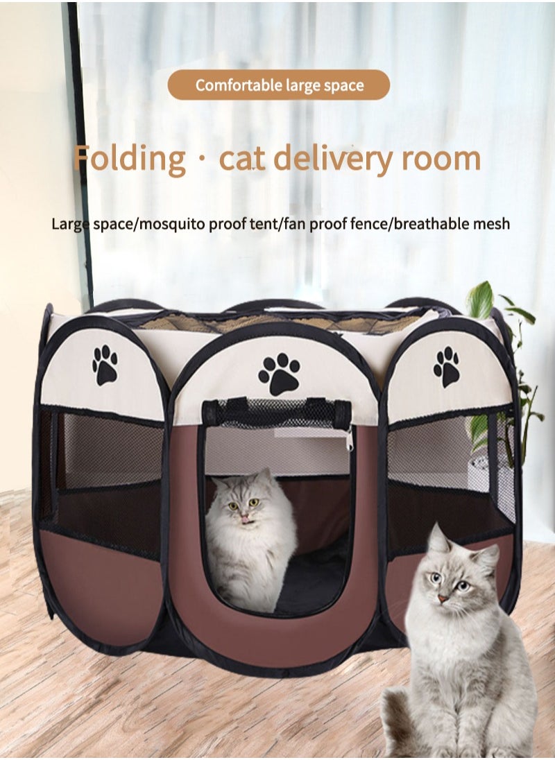 Foldable Puppy Playpen Dog Playpen Pet Cage Portable Puppy Playpen for Outdoor Folding Small Dog Tent Waterproof Bottom Cage with Removable Zipper Top Pet House Portable Pet Tent