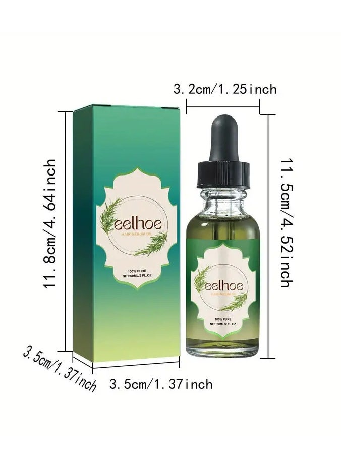 Eelhoe Rosemary Essential Hair Oil Treatment for Women - Moisturizing Scalp Care with Jojoba, Castor, Peppermint and Ginger Oils - For Normal Hair Type, Deep Cleansing and Smooth Nourishment