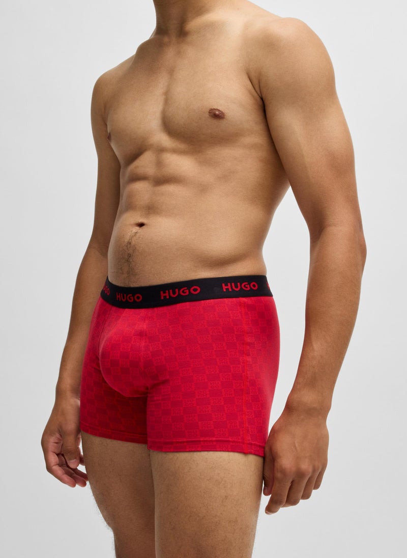 Three-pack of stretch-cotton boxer briefs with logos