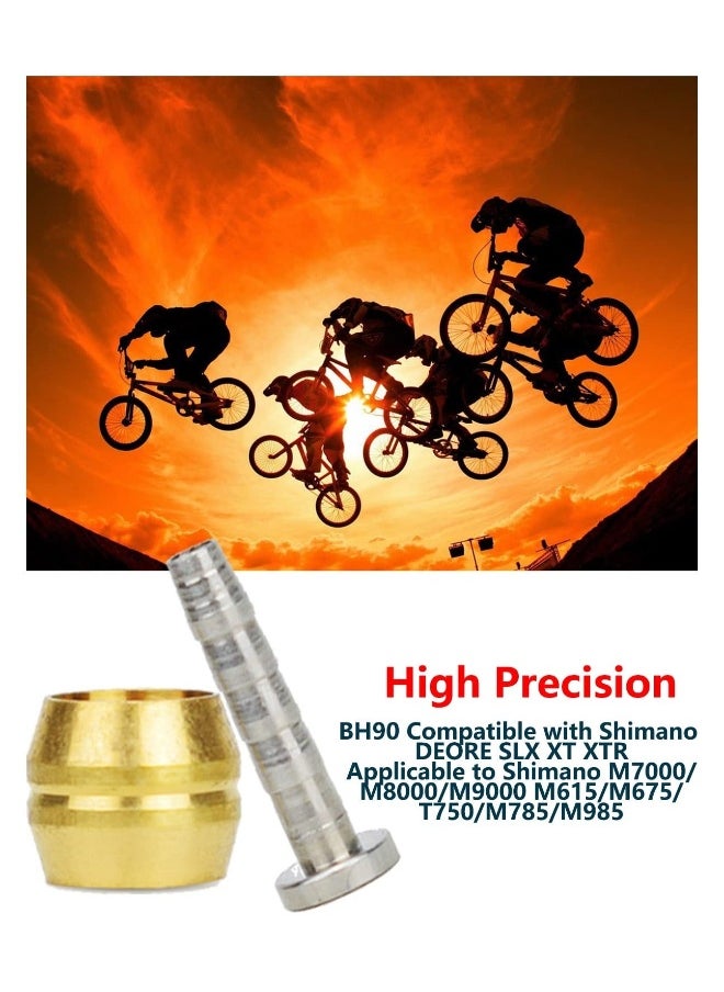 14 PCS BH90 Brake Olive and Barb, Brake brass olive and steel Connecting Insert kit, for Shimano Mountain Bike Bicycle, BH90 Avid Sram Bike, Hydraulic Disc Brake Hose BH90